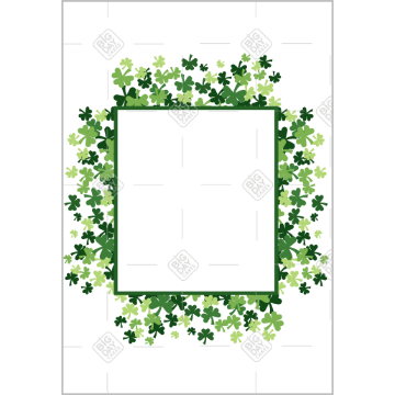 Shamrocks on white frame - portrait