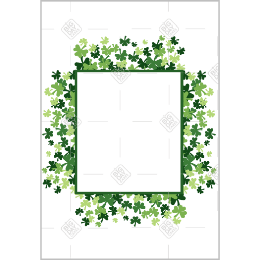 Shamrocks on white frame - portrait
