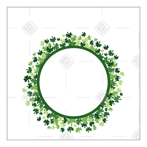 Shamrocks on white frame - square
