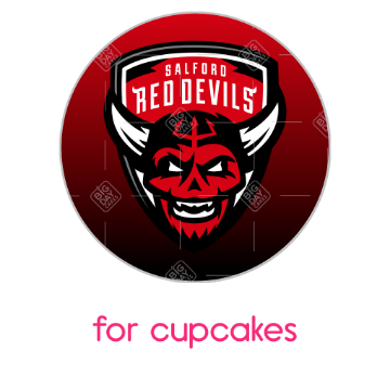 Salford Red Devils fade cake topper - cupcakes