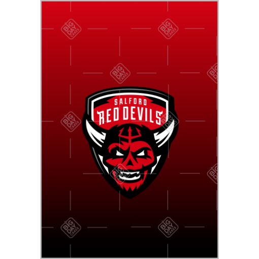 Salford Red Devils fade cake topper - portrait
