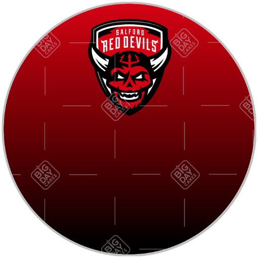 Salford Red Devils fade cake topper - round