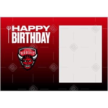 Salford Red Devils fade Happy Birthday frame - landscape