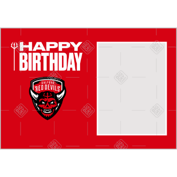 Salford Red Devils Happy Birthday frame - landscape