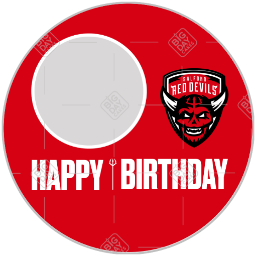 Salford Red Devils Happy Birthday frame - round