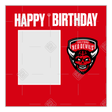 Salford Red Devils Happy Birthday frame - square