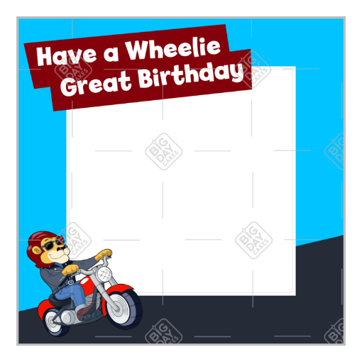 Wheelie-Birthday frame - square