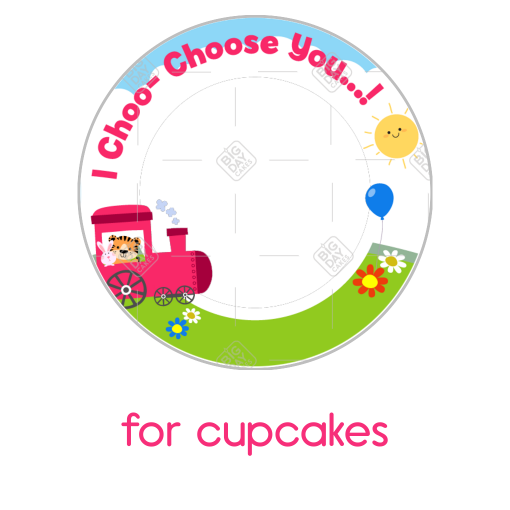 Animal-Train frame - cupcakes