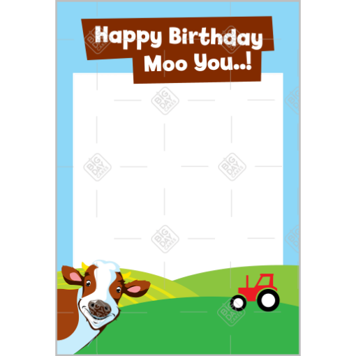 Moo-Birthday frame - portrait
