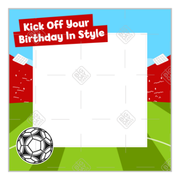 Football-Birthday frame - square