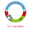 Football-Birthday frame - cupcakes