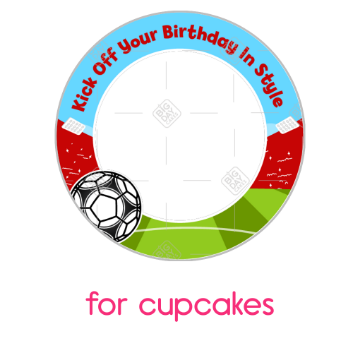 Football-Birthday frame - cupcakes
