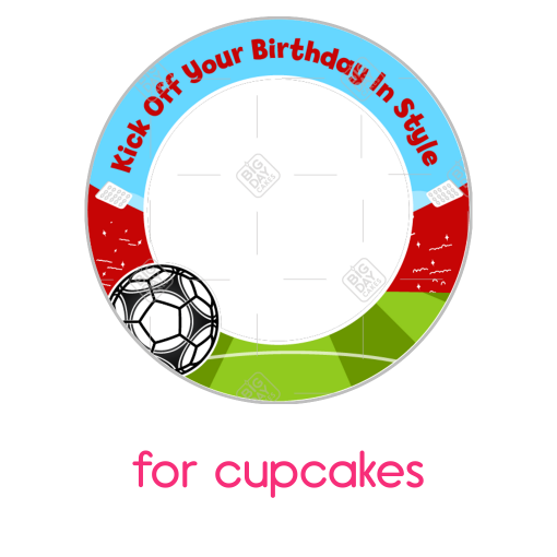 Football-Birthday frame - cupcakes