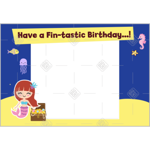Mermaid-Birthday frame - landscape