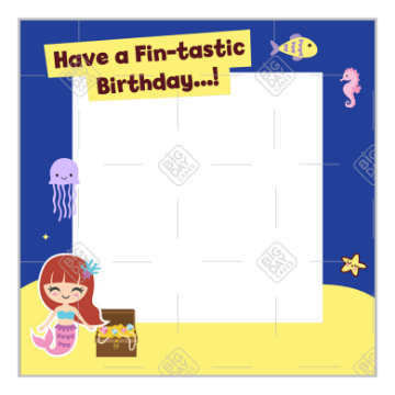 Mermaid-Birthday frame - square