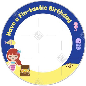 Mermaid-Birthday frame - round