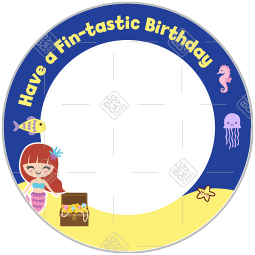 Mermaid-Birthday frame - round