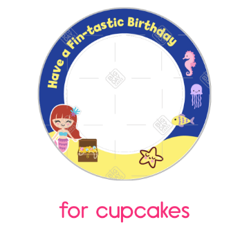 Mermaid-Birthday frame - cupcakes