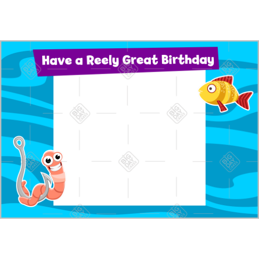 Fishing-Birthday frame - landscape