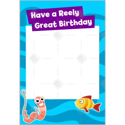 Fishing-Birthday frame - portrait