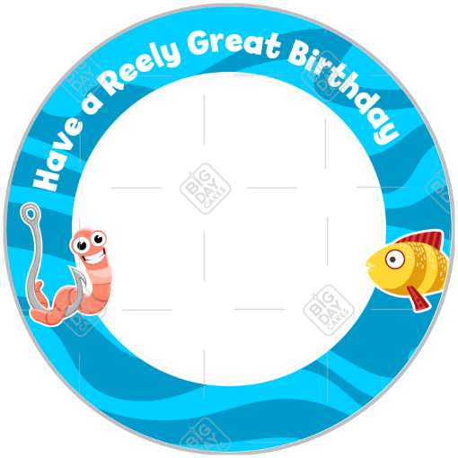 Fishing-Birthday frame - round