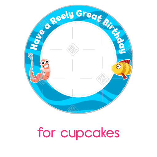 Fishing-Birthday frame - cupcakes