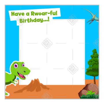 Dinosaur-Birthday frame - square