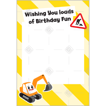 Fun-Digger-Birthday frame - portrait