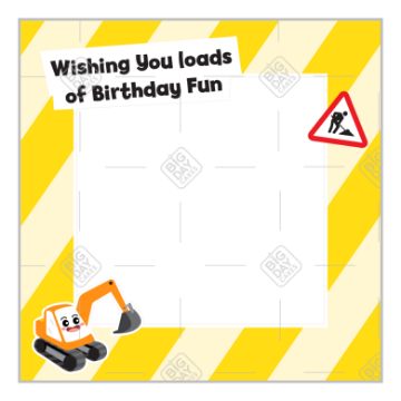 Fun-Digger-Birthday frame - square