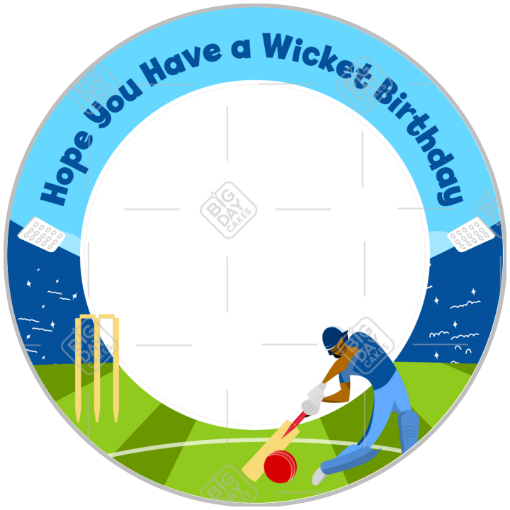Cricket-Birthday frame - round