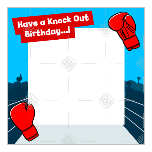 Knock-Out-Birthday frame - square