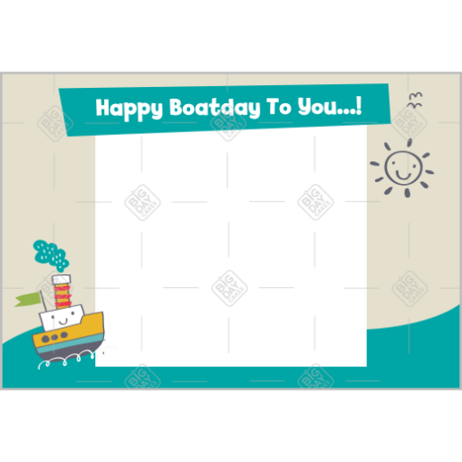 Boat-Birthday frame - landscape