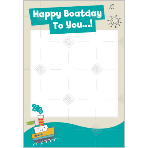 Boat-Birthday frame - portrait