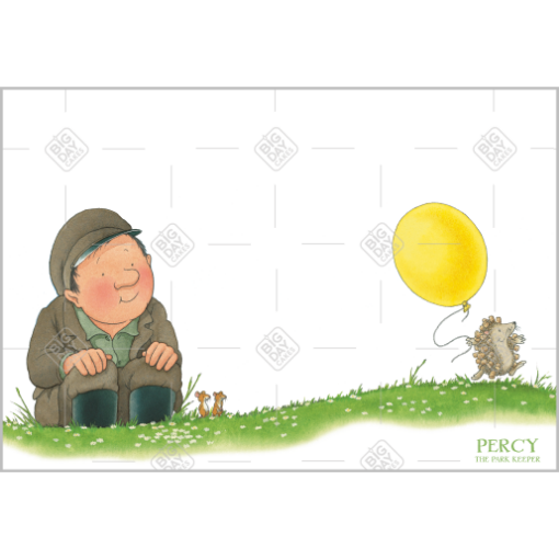 Percy animals and balloon topper - landscape