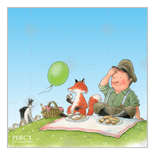Percy animals and balloon topper - square