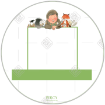 Percy and Animals leaning on frame - round
