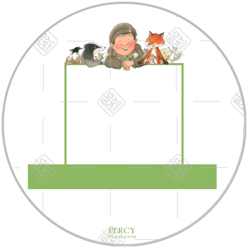 Percy and Animals leaning on frame - round