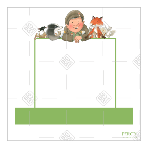 Percy and Animals leaning on frame - square