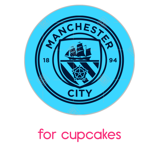Cupcake - ManCity crest on blue topper - cupcakes