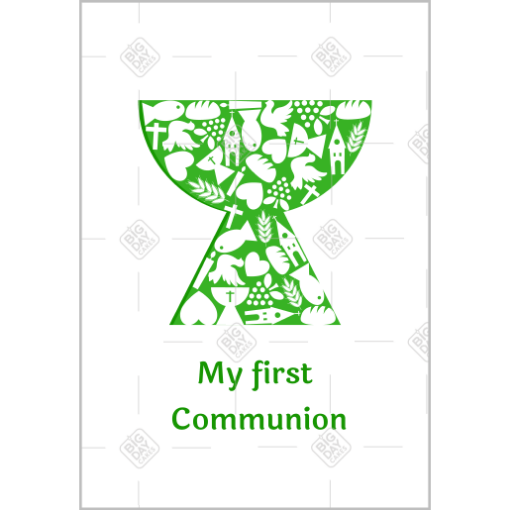 Communion Chalice green topper - portrait