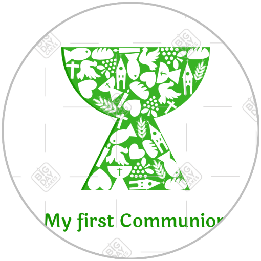 Communion Chalice green topper - round