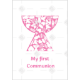 First Communion Chalice pink topper - portrait