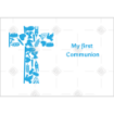 First communion - blue cross blue topper - landscape