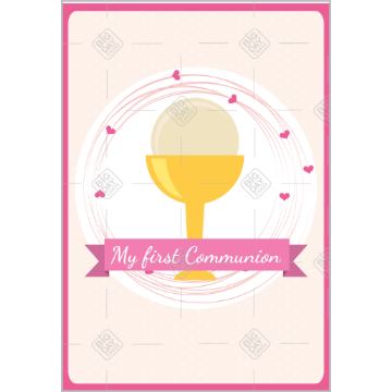 Communion chalice pink spots topper - portrait