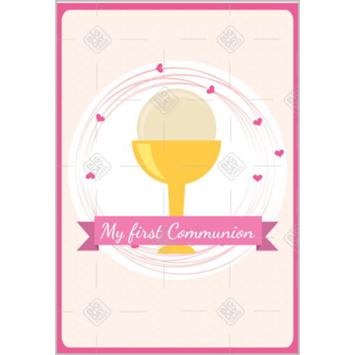 Communion chalice pink spots topper - portrait