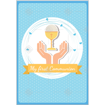 Communion Chalice Blue spots topper - portrait