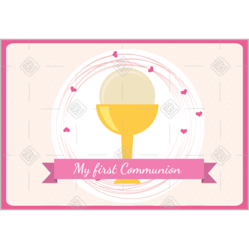 Communion chalice pink spots topper - landscape