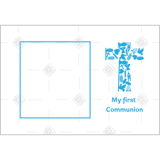 Communion Blue Cross frame - landscape