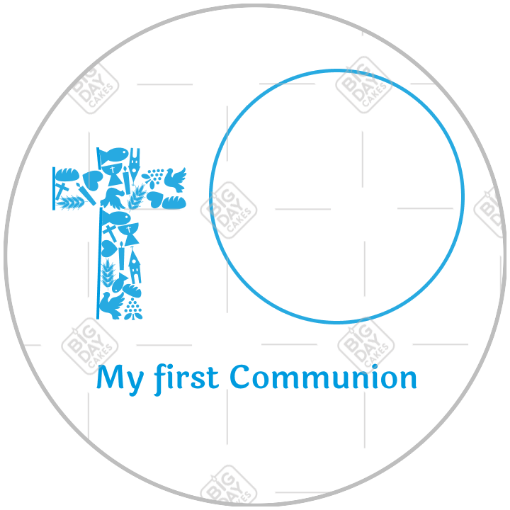 Communion Blue Cross frame - round