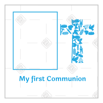 Communion Blue Cross frame - square